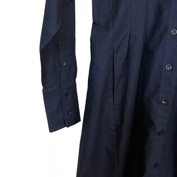 NEW Tibi Navy Button Down Shirt Dress Size Extra Small - Picture 2 of 8